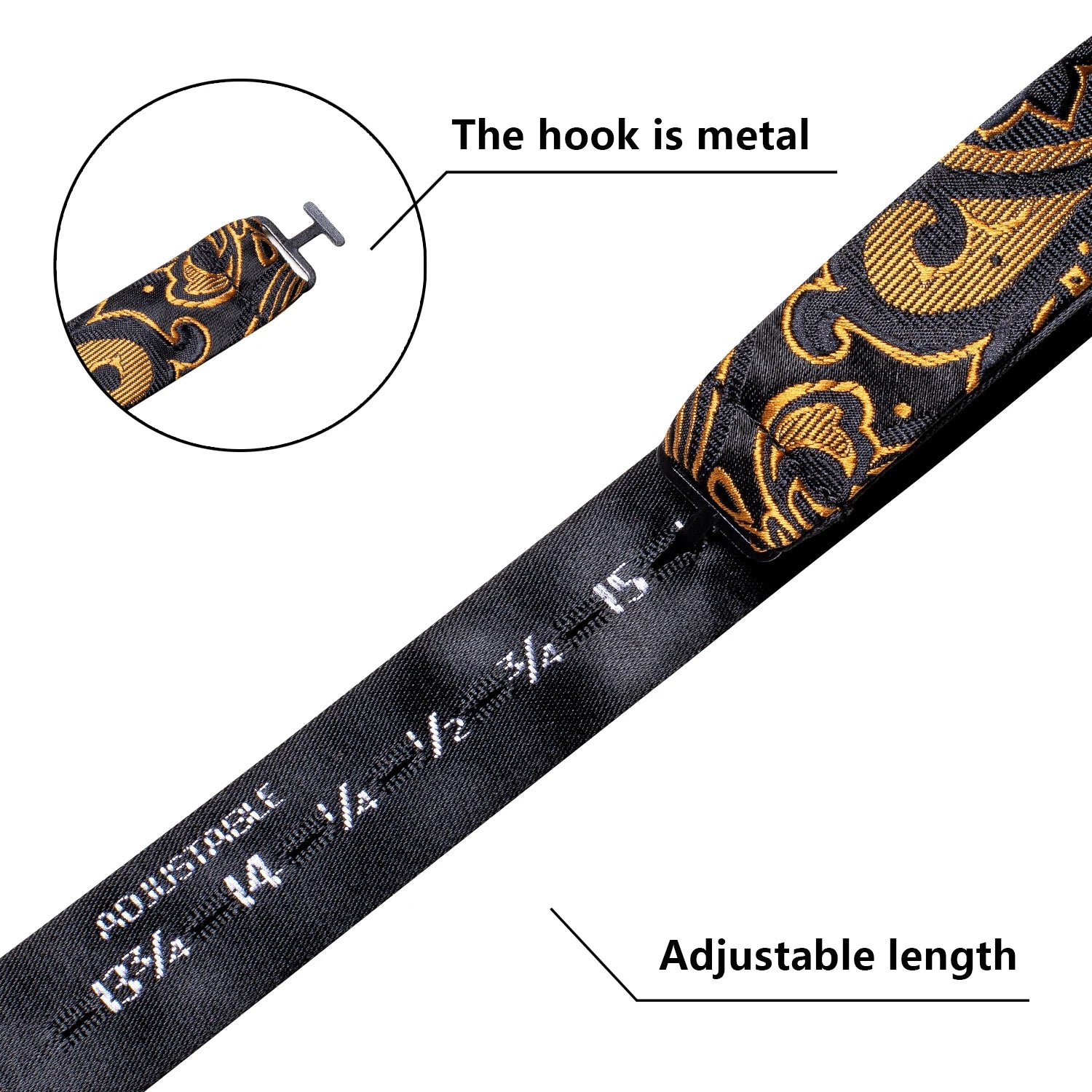Hi-Tie Men's Bow Tie Handkerchief Cufflinks Set Paisley Jacquard Pattern Hand Tied Wedding Business Qme