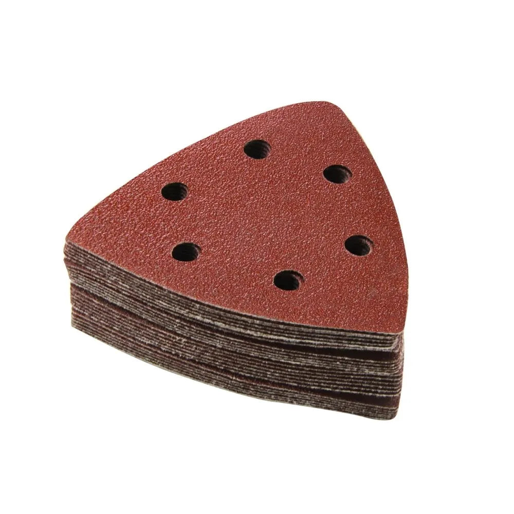Triangular Sanding Disc 6 Hole Sander Hook Loop Sandpaper Abrasive Qme