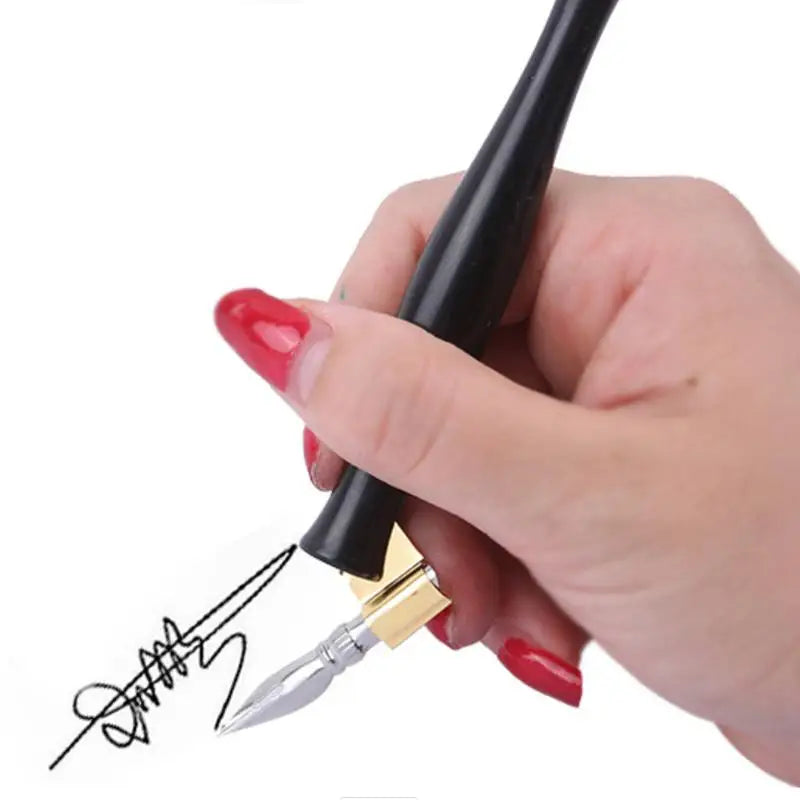 Oblique Dip Pen Holder English Writing Art Drawing Calligraphy Nib Qme
