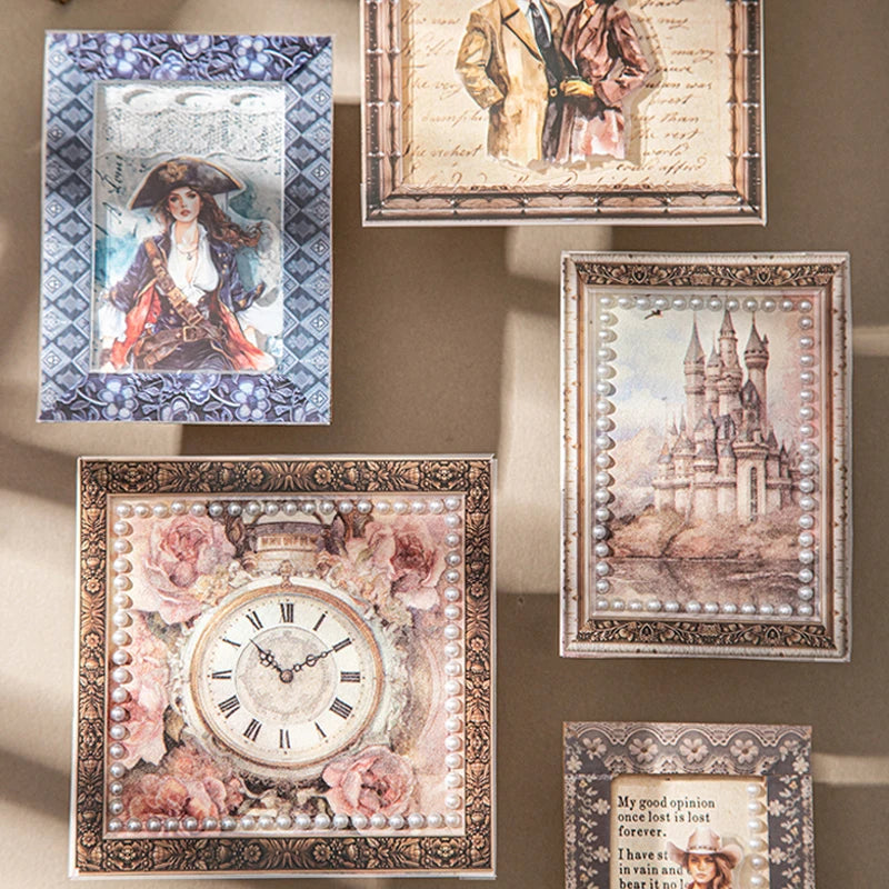 Border Decor Sticker Book, Great for Vintage Scene Collage. Various Elements for Free Creation, Fits Multiple Journal Styles Qme