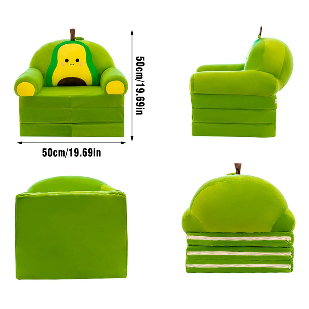 Cartoon Animals Plush Foldable Sofa Cover Foldable Children Sofa Cute Cartoon Lazy Sofa Pillowcase Without Liner Filler Qme