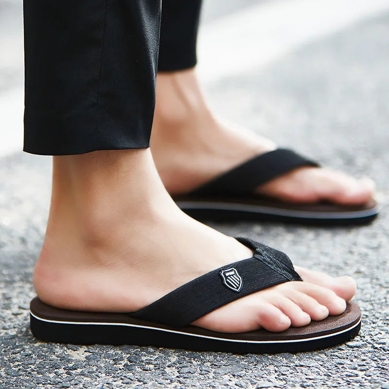 Flip-Flops For Men 2024 Summer Anti-Skid Breathable Home Outdoor Comfortable Slippers Daily Casual Men Flip-Flops Beach Slippers Qme