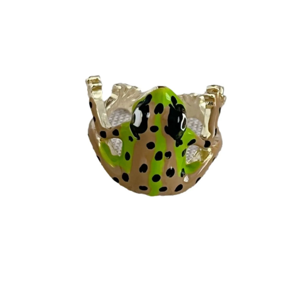Cute Tree Frog Open Ring Personalized Frog Adjustable Jewelry Accessories Suitable for People of All Ages and Genders Qme