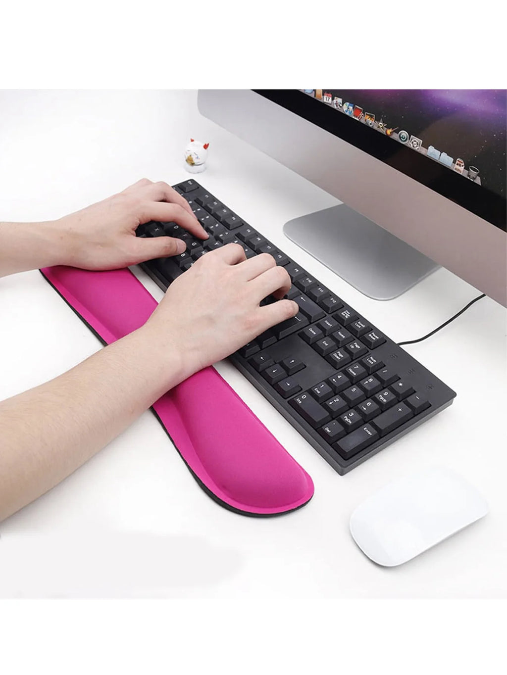 Memory Foam Rubber Bottom Three-dimensional Wrist Pad Office Keyboard Qme Coral Pink