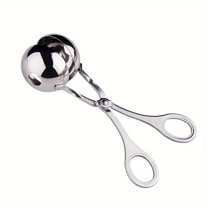 1pc Stainless Steel Meat Ballers with Anti-Slip Handles None-Stick Meat Baller Tongs Meatball Scoop Ball Makers, Qme Large