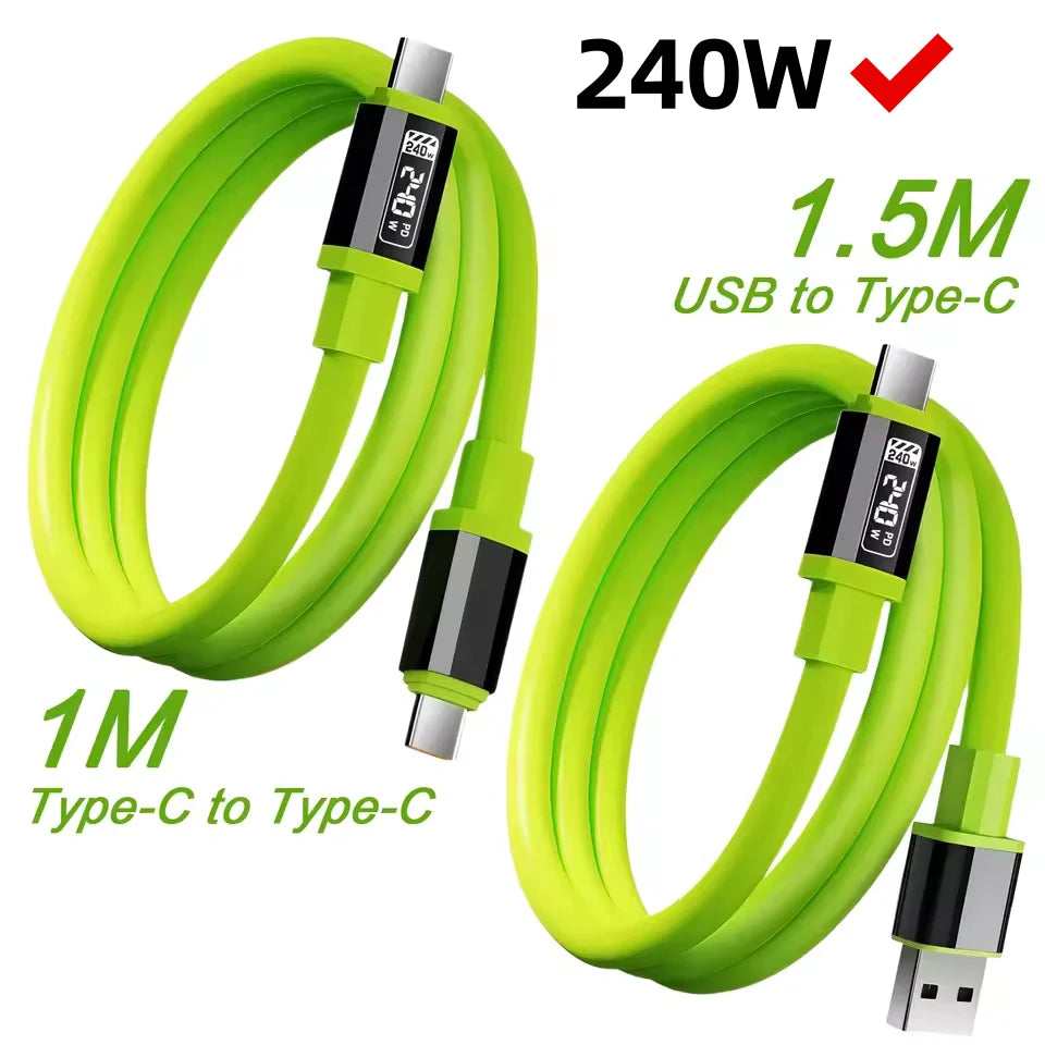 240W PD Fast Charging USB C to Type C Cable Phone Charger Data Cord USB 0.3m/1m/1.5m/2m Wire For iPhone Android Samsung Xiaomi Qme