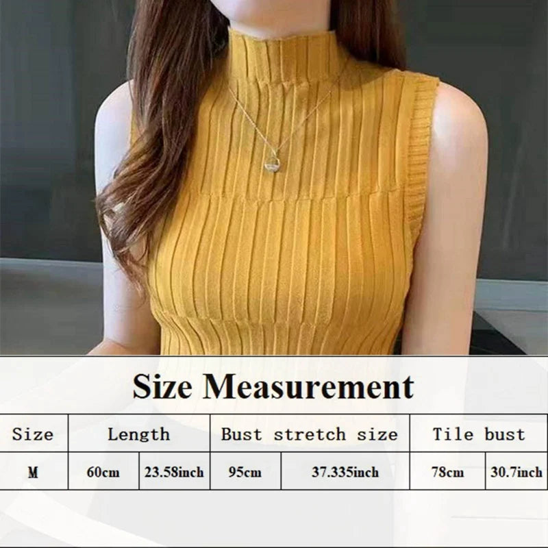 Women Ribbed Halter Tank Crop Tops Summer Spring 2023 Base T-shirt Harajuku Adults Sleeveless Solid Color Round Neck Knit Tops Qme