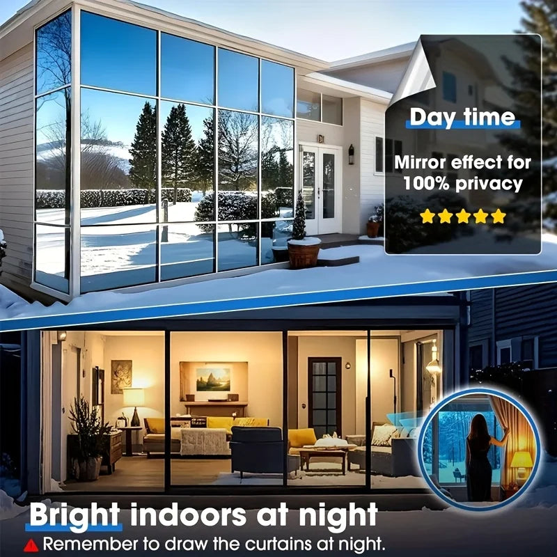 Large Privacy Film Kits Are Suitable for One-Way Windows.They Feature Electrostatic Adsorption, Are Adhesive-Free, Qme