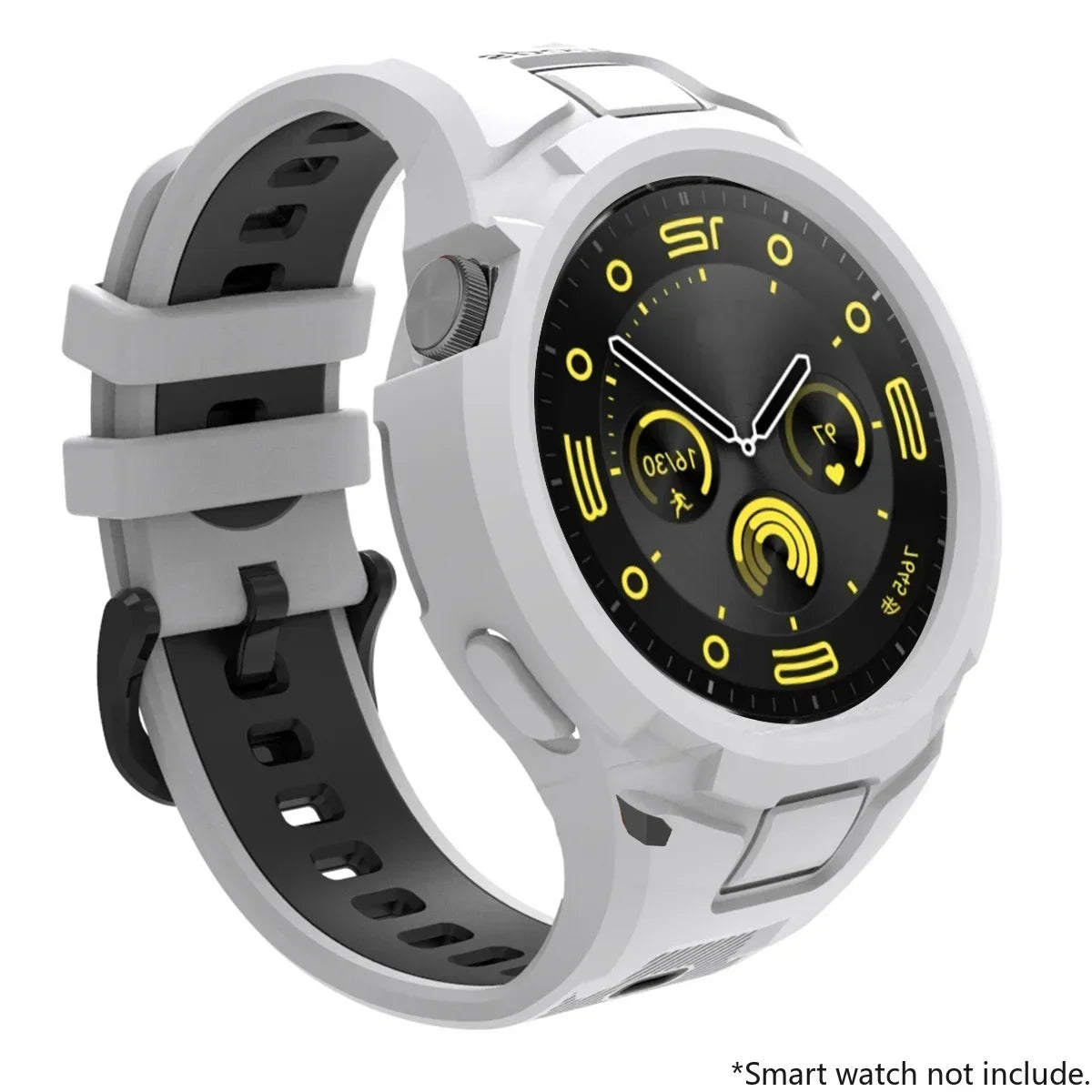 Strap+Case for Huawei Watch GT5 4 41/46 GT3 42 Sports Breathable Smart Watch Strap Replacement for huawei watch gt5 gt4 41/46mm Qme White Black 41mm-GT3 GT4 GT5