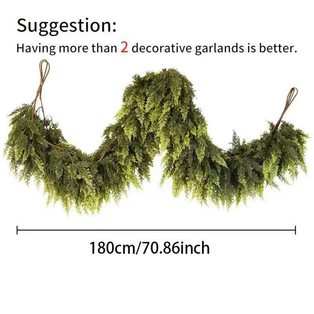 Christmas Garlands Artificial Green Pine Decoration Garland Fireplace Qme White China Mainland