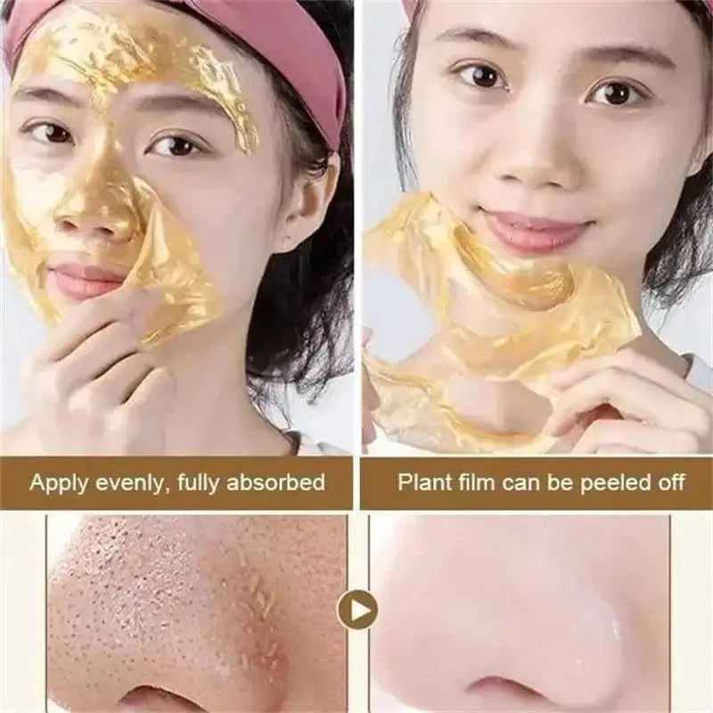 Gold Peel Off Face Mask Blackhead Removal Deep Cleansing Anti-wrinkle Reduces Fine Lines Improves Dullness & Brightens Skin Care Qme