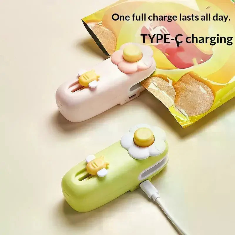 Handheld Mini Heat Sealer For Food Bags Portable Plastic Bag Sealing Machine Snack Saver Airtight Storage Tool Kitchen Gadget Qme