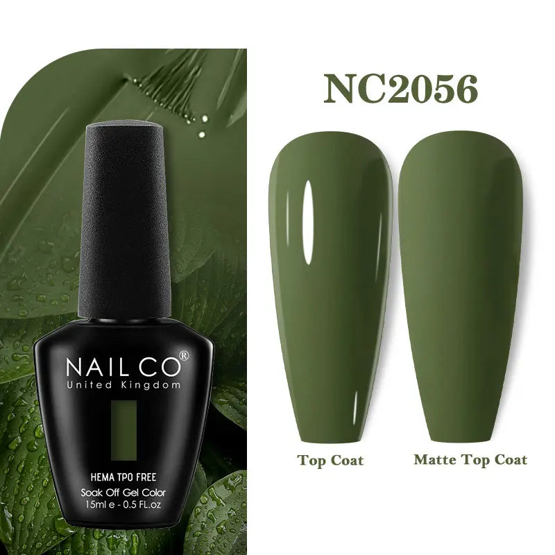 NAILCO Green Series Dark Gel Nail Polish Lasting Hybrid Base Matte