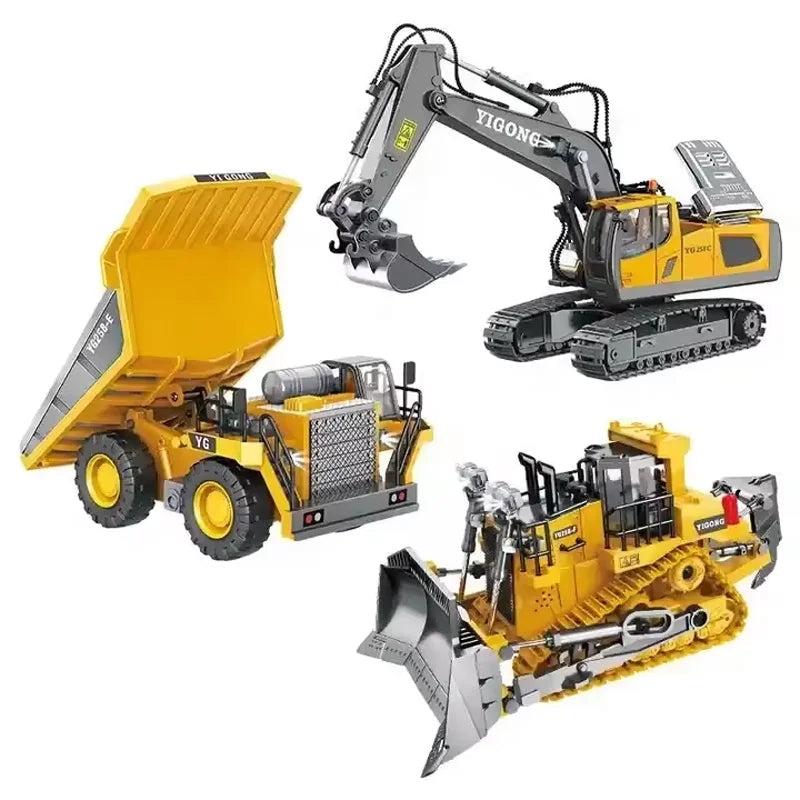 RC Car Children Toy Remote Control Car Toy Boy Radio Control Excavator Dump Truck Bulldozer Electric Grab Pushdozer Kid Toy Gift Qme