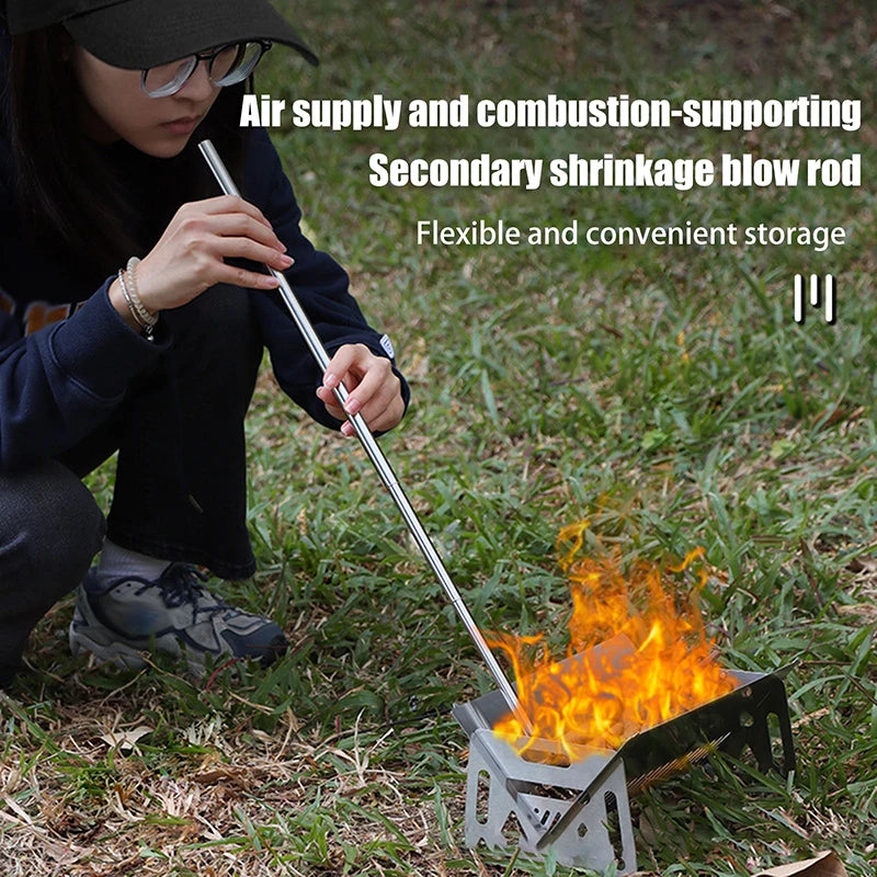 Outdoor Cooking Blow Fire Tube Portable Camping Pipe Survival Tools Qme