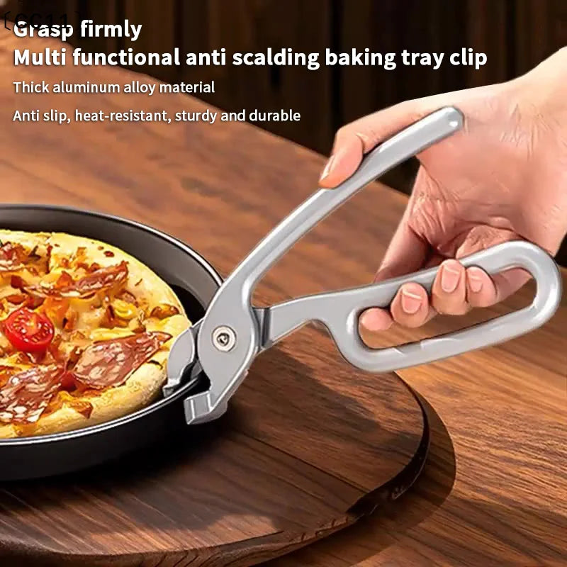Pizza Gripper Deep Pans Heavy Duty Cast Aluminum Pan Tongs Pulling Qme
