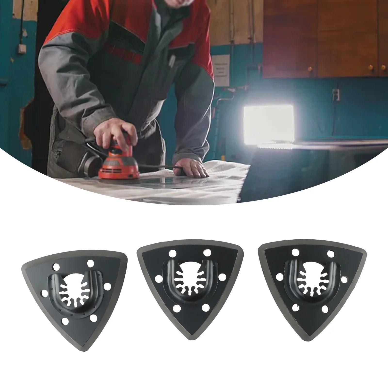 3pcs Triangular Sanding Pads 93mm For Multi-Tool Blades Oscillating Tool Accessories For Power Tool Fore Machine Tools Qme