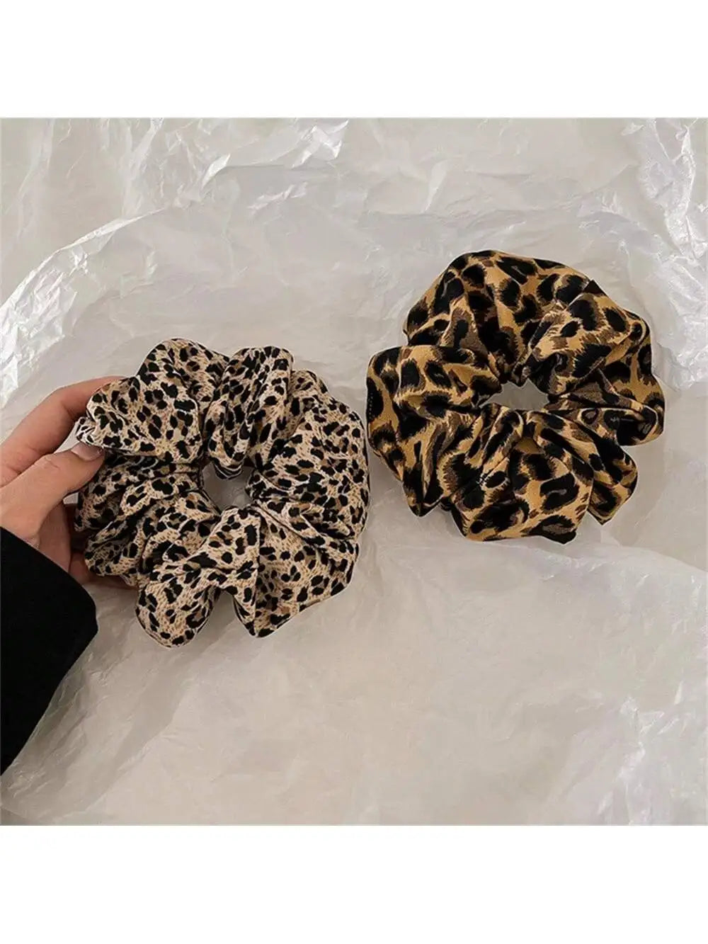 Leopard Print Hair Tie Headband Elastic Accessories Fashionable Dark Qme
