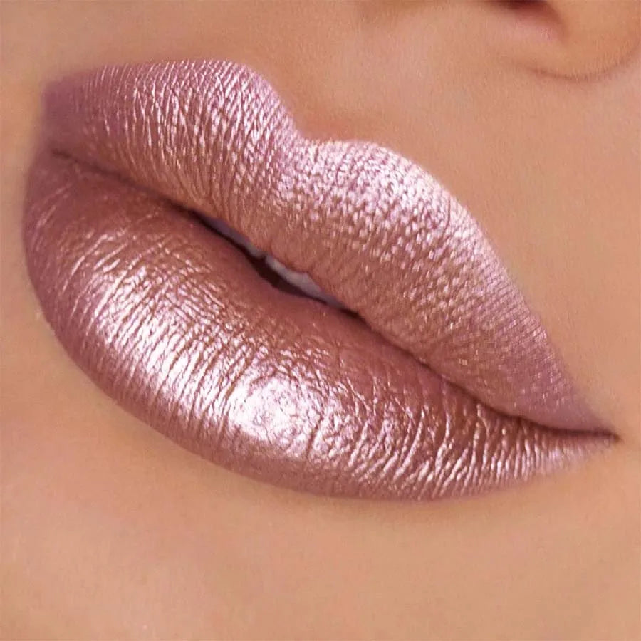Metallic Lipstick Longlasting Glitter Lip Glaze Waterproof Moisturize Qme
