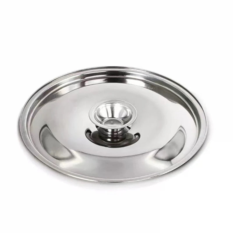 10-26cm Round Pot Lid Thicken Stainless Steel Saucepan Cover Replacement Universal Kitchen Food Lid Kitchen Supplies Qme
