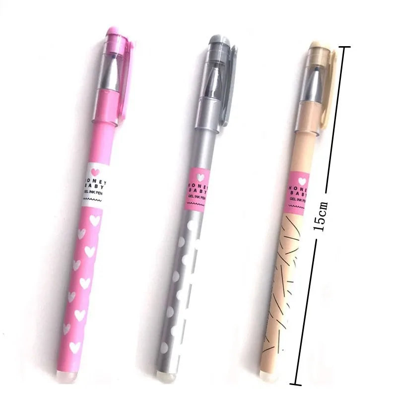 12/24Pcs Blue Erasable Gel Pens, Medium Tip 0.38mm, Smooth Writing, Suitable for Office and Everyday Use Stationery Qme