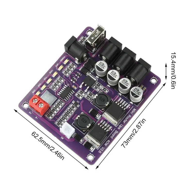 Mini Router UPS Board 40W Battery Charging 5V 9V 12V Output Qme