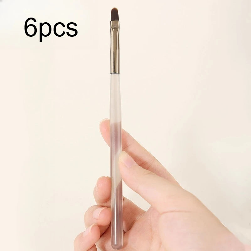 Elastic Gradient Nail Brush, Soft Bristles for Natural Ombre Nail Art Qme 6pcs