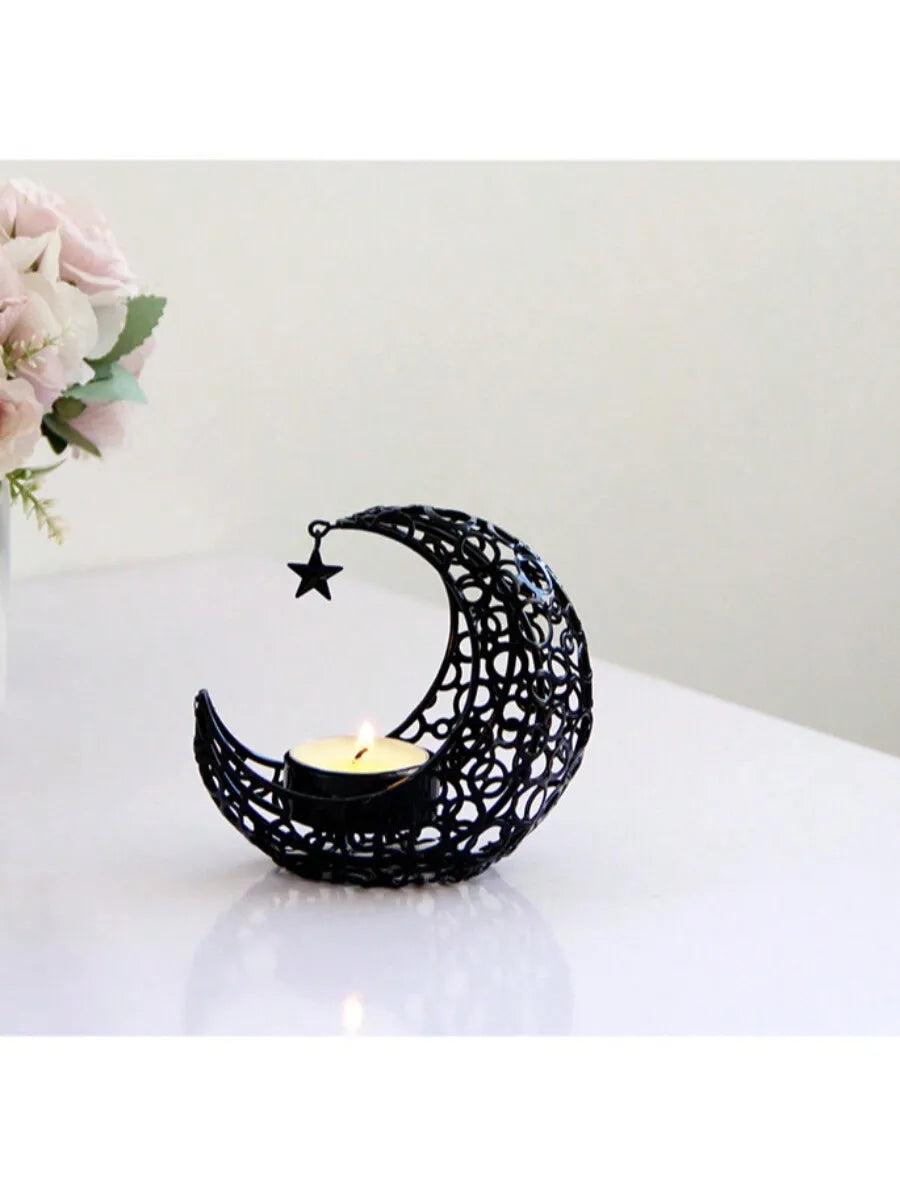 Festival Moon Candlestick Aromatherapy Stove Iron Candle Stand Love Qme
