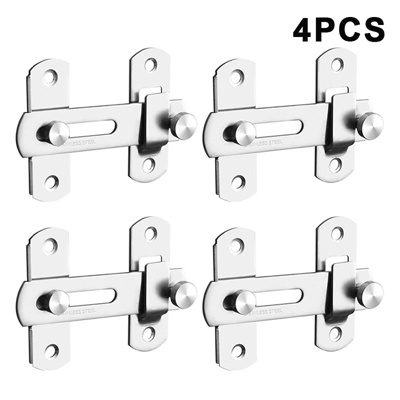 Thick Stainless Steel Door Latch Lock Hardware Gate Latches Anti Theft Easy Install For Home Bathroom Cabinet Doors Qme 4PCS