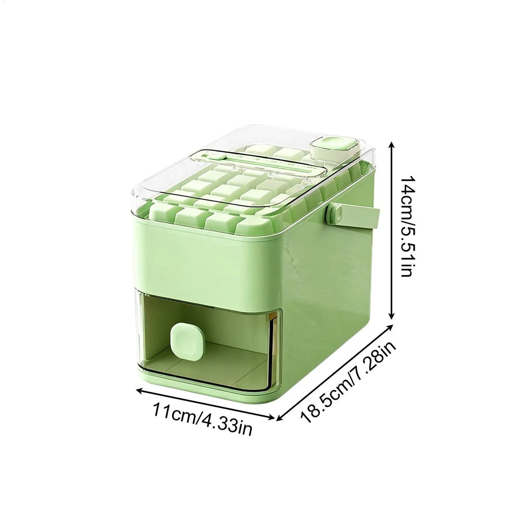 Ice Tray 56-Cavity Reusable Double-Layer with Press Lid Ice Tray With Box for Whiskey Bourbon Chilling Cocktails Coffee Wine Qme