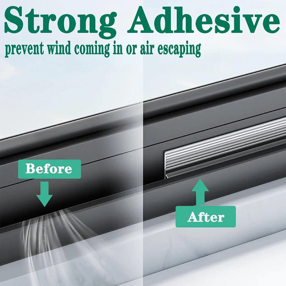 2M Door Bottom Sealing Strip TPE Flexible Cuttable Easy Installation Sliding Window Weather Stripping Triple Soundproof Strip Qme