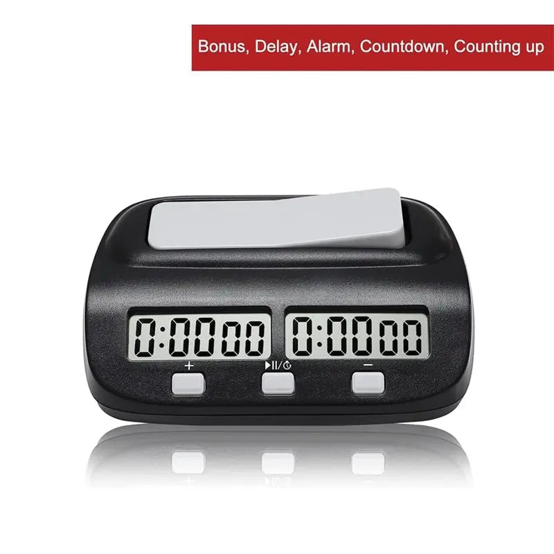 A02F-Digital Chess Timer With Delay Feature, Portable Clock Board Game Timer And Multiple Time Control Options Qme
