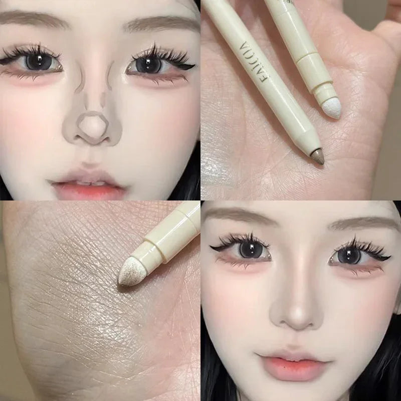 Fair Color Matte Brighten Concealer Pen Eyebag Dark Circles Concealing Stick Sponge Head Precision Concealer Pen With Sharpener Qme