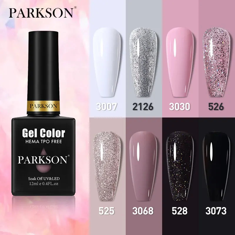 Parkson Colorful Nail Gel Polish Lacquer Soak Off UV LED Long Lasting Qme