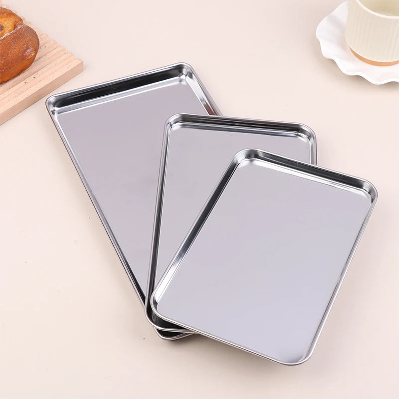 Dish Organizer Tray Home Decor Nordic Stainless Steel Rectangular Qme