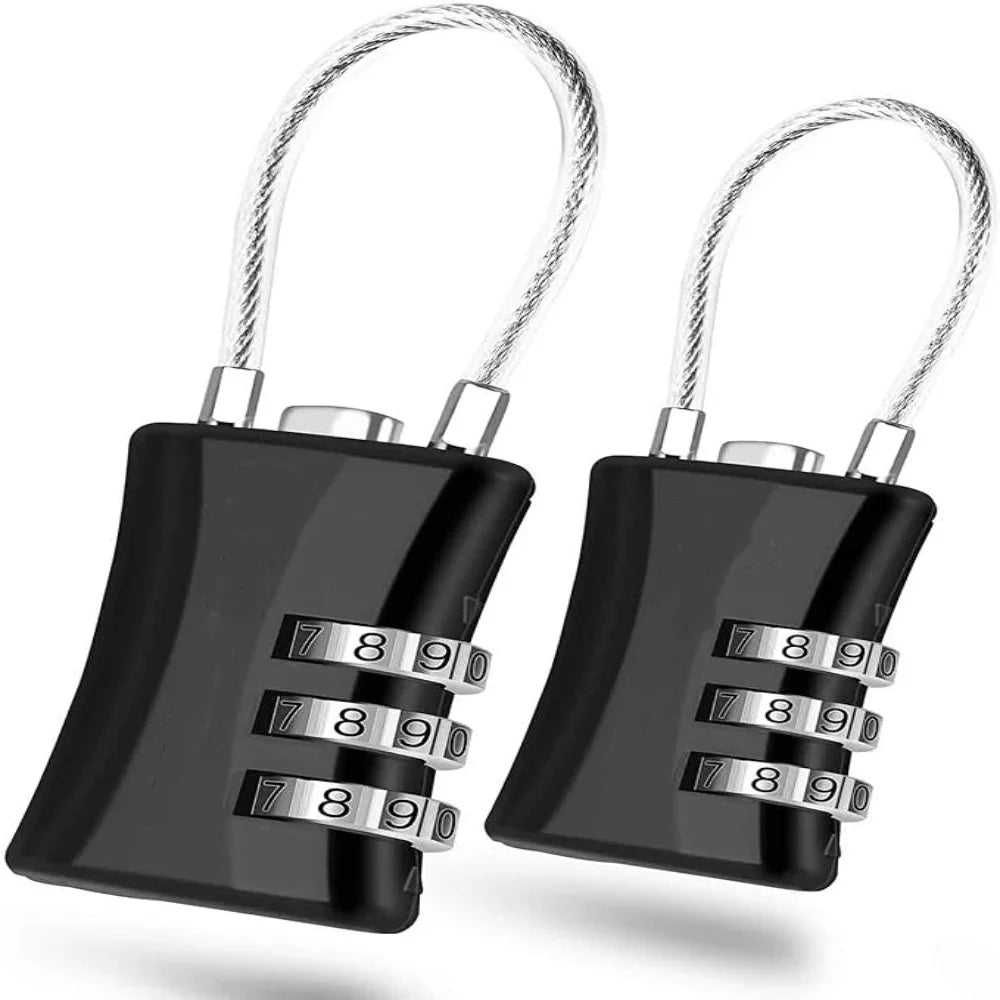 Safety Traveler Bag Customs Code Lock for Gym Storage Cabinets and Suitcases Portable Wire Rope Moisture-proof Password Lock Qme