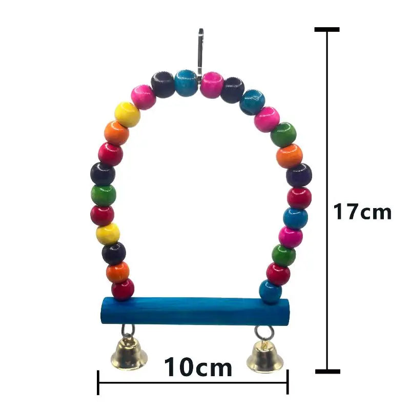 Bird Climbing Toys Cage Accessories Colorful Pet Swing Cloud Ladder Qme A8