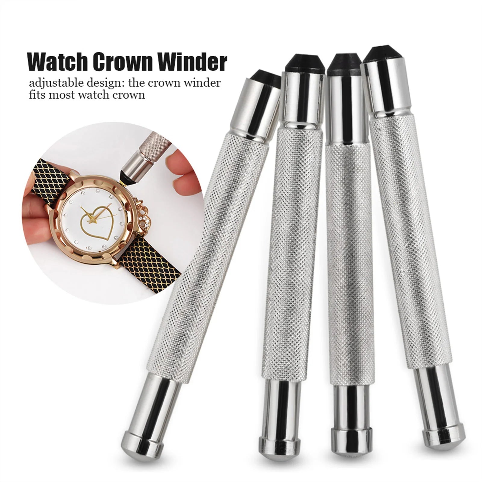 3 - 4.5mm Handy Wristwatch Watch Crown Winder Helper Mechanical Winding Repair Tool Watch Crown Winder Tool for Watchmaker Qme