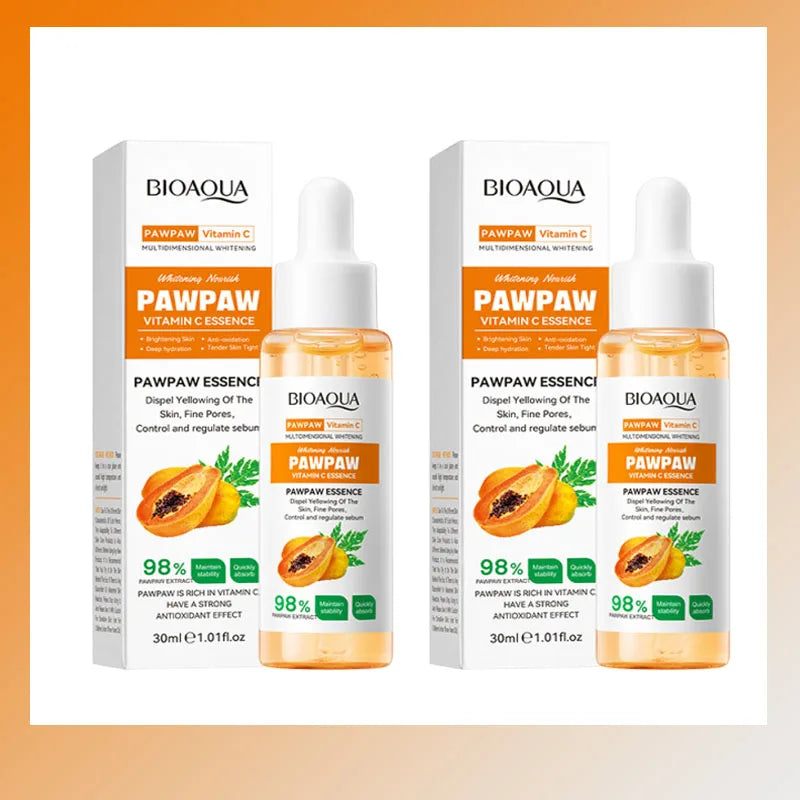 Papaya VC Brightening Serum Improve Dullness Remove Dark Spots Effective Whiten Freckle Product Moisturize Face Skin Care Beauty Qme 2pc