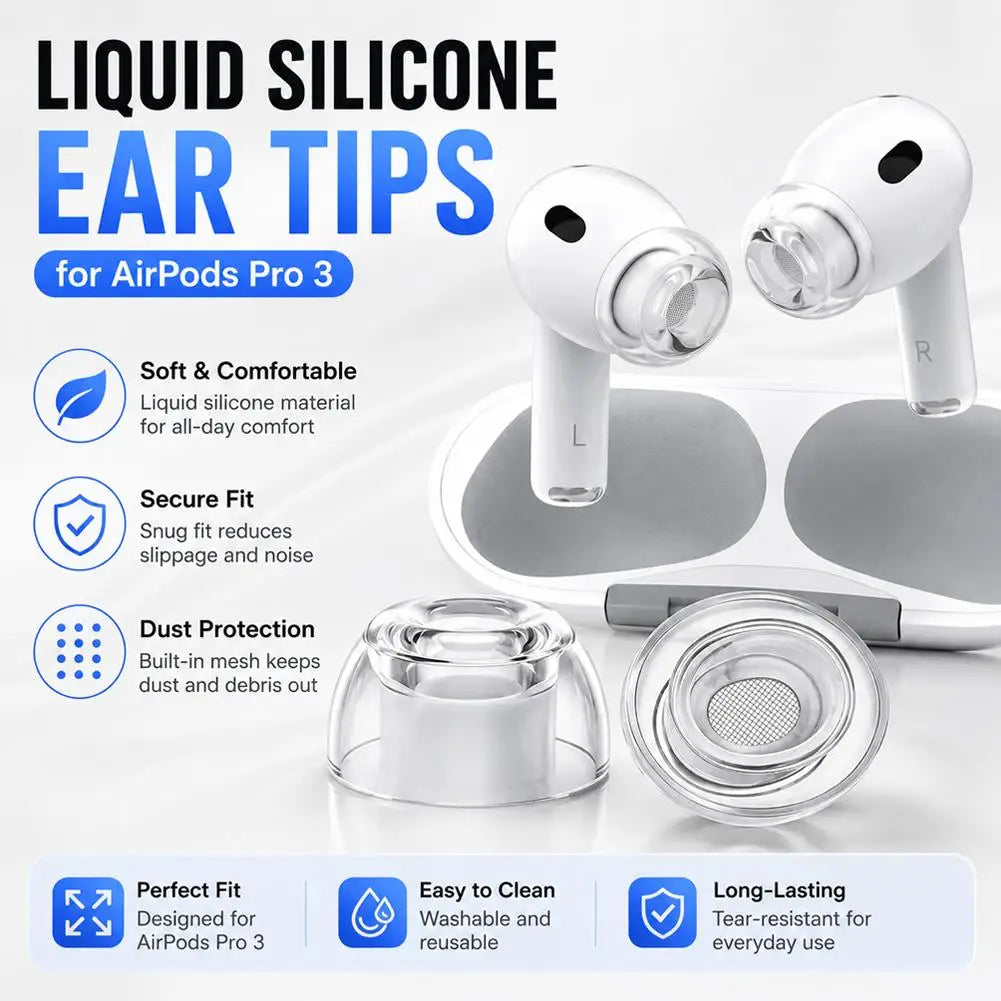 Silicone Eartips For Apple AirPods Pro 3 Soft Noise Reduction Earbuds Cap Replacement Protective Earbuds Covers Qme