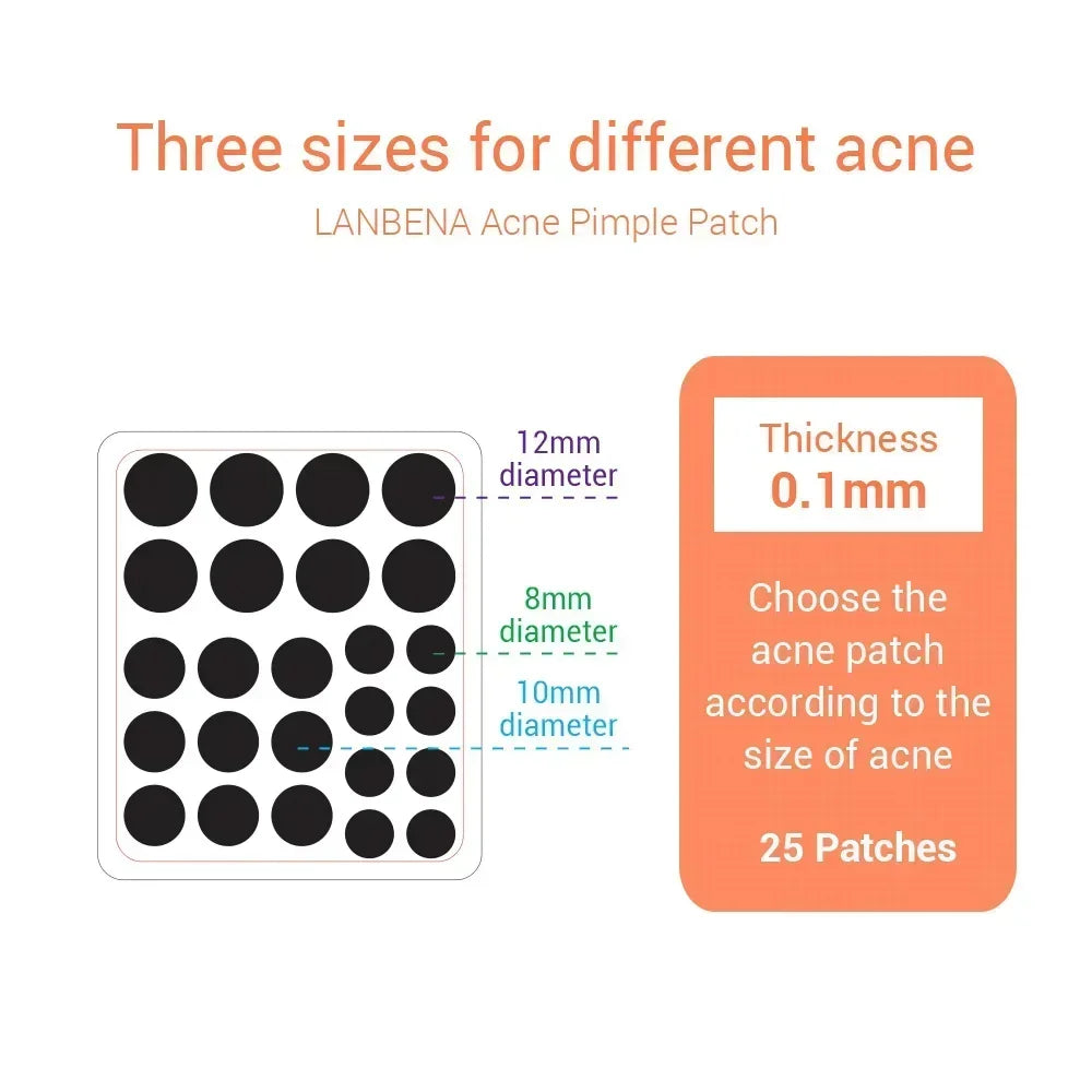 LANBENA Acne Pimple Patch 25pcs Daily Use Invisible Acne Stickers Blemish Treatment Acne Concealer Makeup Qme