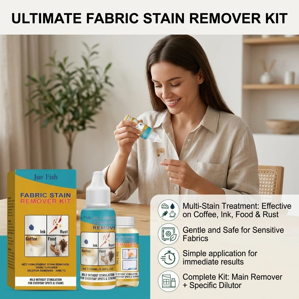 Fabric Stain Removing Kit Dissolves Stubborn Oil Stains Quick-Drying Long-Lasting Protection Gentle Formula Clothes Spot Cleaner Qme