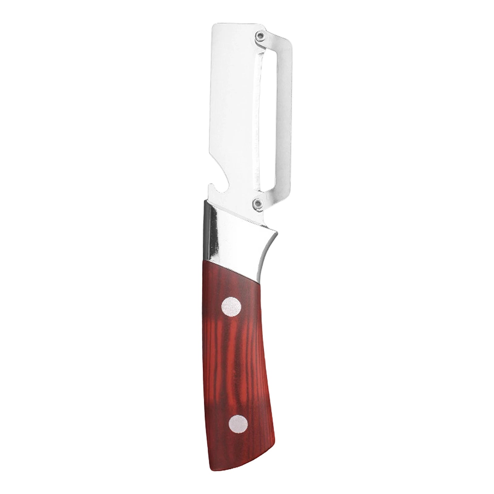 Fruit Vegetable Peeler With Wooden Handle And Bottle Opener 2-in-1 Stainless Steel Multi-functional Kitchen Tools Qme Brown