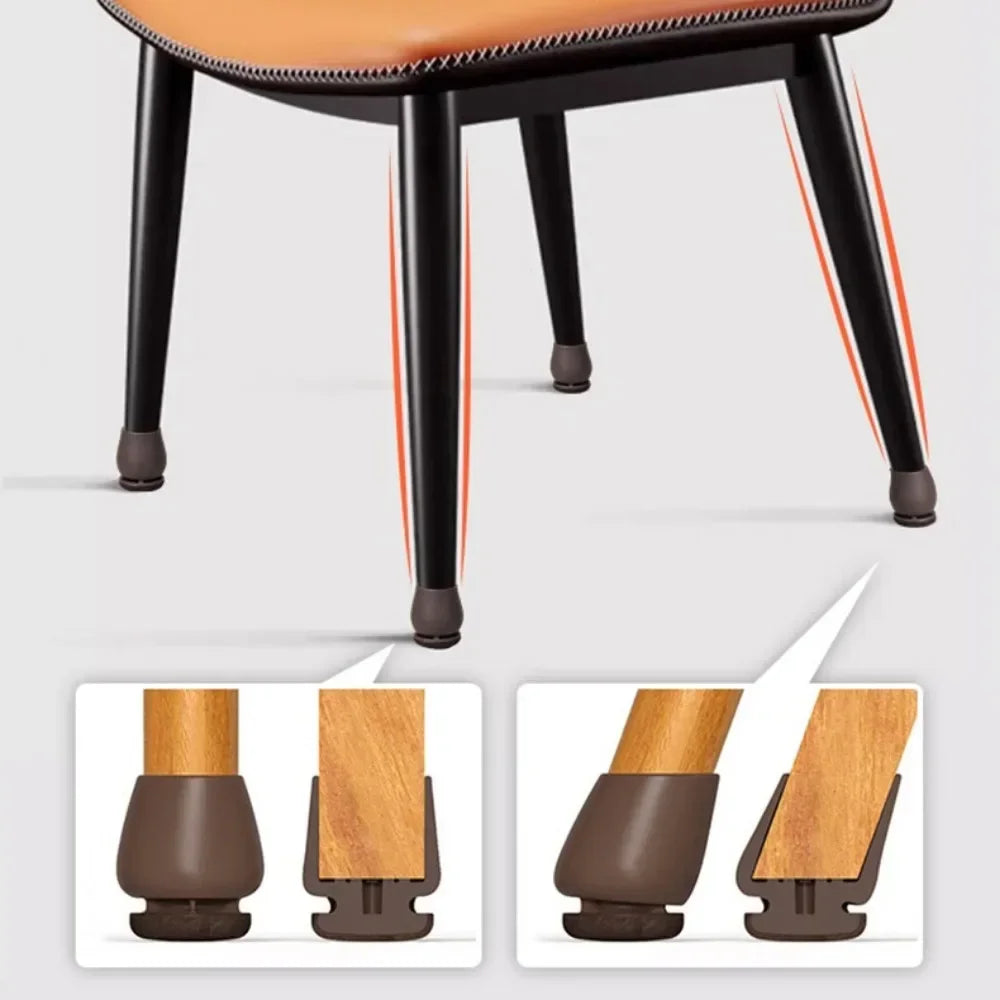 8/16PCS Chair Leg Protector TPE Diagonal Leg Table and Chair Floor Protection with Felt Furniture Leg Cover Furniture Sliders Qme