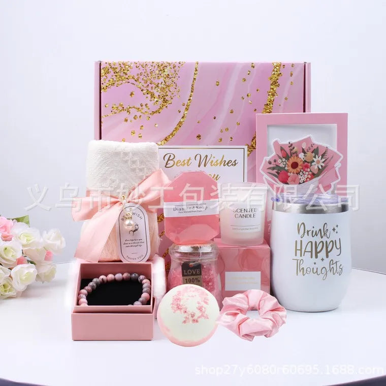 Gifts for Ladies ,Mom, Wife,Girlfriend, Sister-Happy Birthday,Christmas,Valentine's Day,Mothers Day-Lavender Spa Gift Basket Set Qme