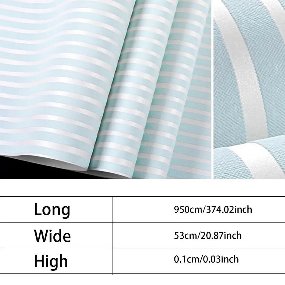Striped Wallpaper Decorative Wall Film Modern Minimalist Non-woven Waterproof Wallpaper for Shelves Cabinet Furniture Bedroom Qme Blue China Mainland