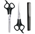 Hairdressing Scissors Tool Cutting Thinning Hair Comb Barber Qme black