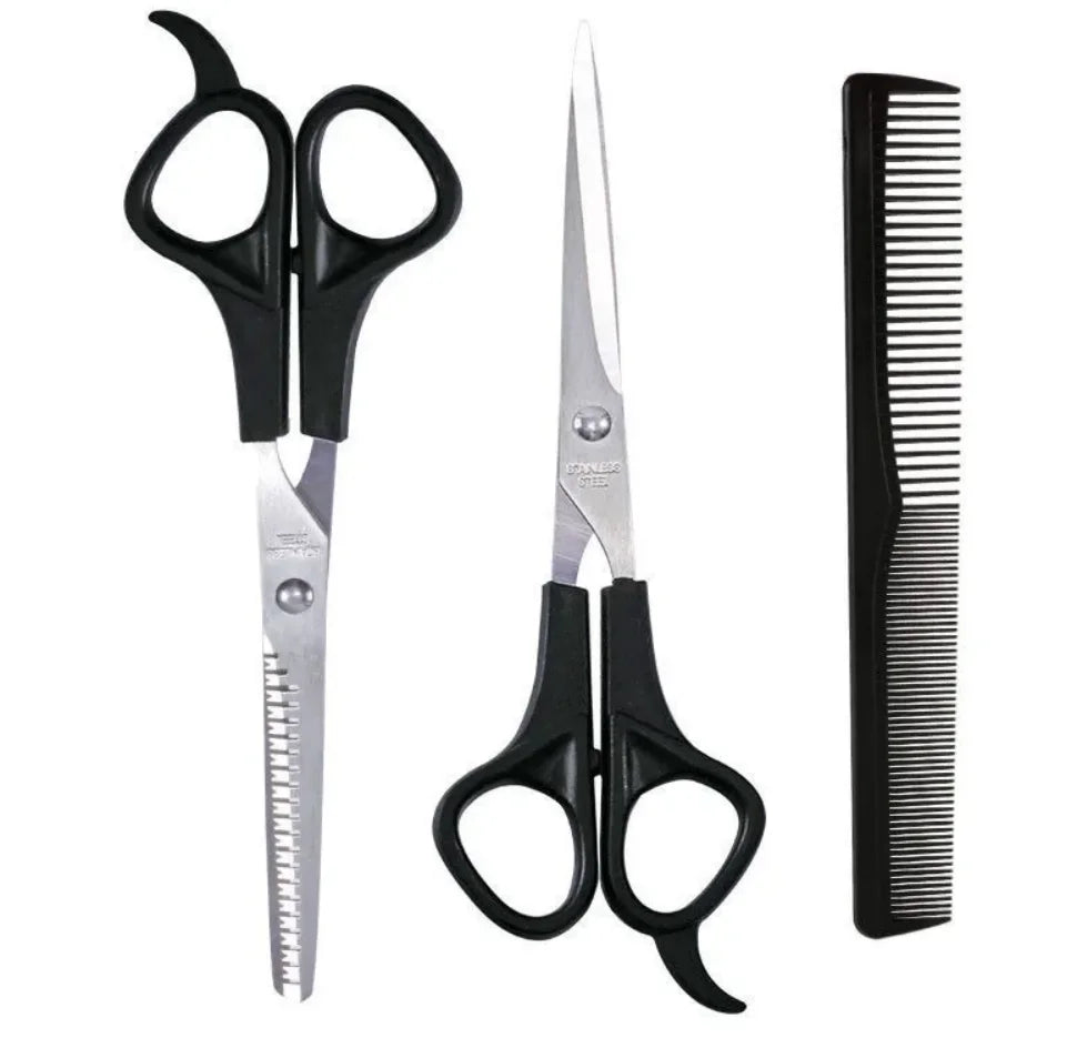 Hairdressing Scissors Tool Cutting Thinning Hair Comb Barber Qme black