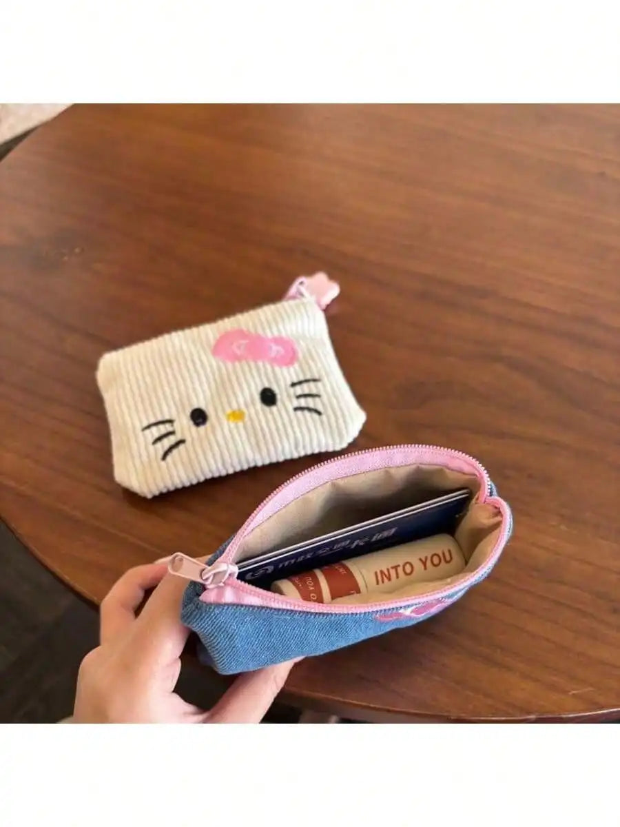 Pocket Wallet Stationery Supplies Lipstick Headphones Portable Bag Qme