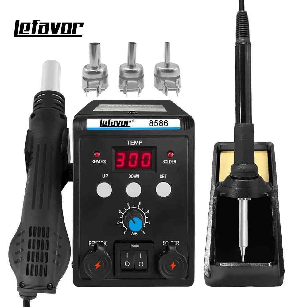 1 Digital Soldering Station Air Gun Solder Iron SMD BGA Rework Qme SET1 220V EU plug